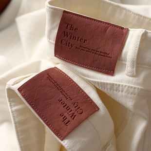 淘么淘 高阶时髦范!人字纹肌理高腰显瘦直筒小个子/加长牛仔裤女