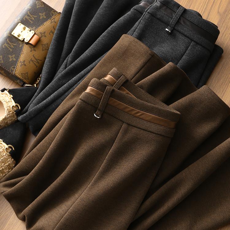 法式复古气质羊毛呢A字中长半裙