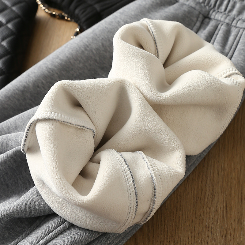 加绒保暖松紧卫裤锥形束口休闲裤