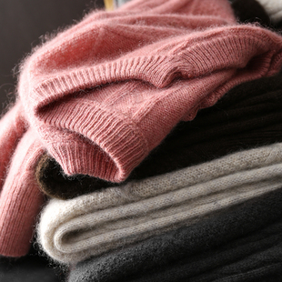 针织衫 山羊绒羊毛复古菱格绞花剪刀V领长袖 上衣女 渠道货 淘么淘