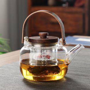 围炉煮茶壶炭火玻璃提梁壶电陶炉可明火加厚耐高温烧水壶蒸煮茶器