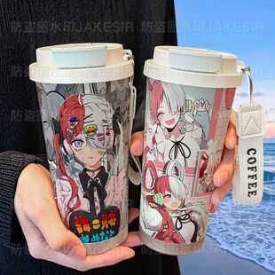 海贼王乌塔周边保温杯316不锈钢大容量吸管水杯车载咖啡杯男女