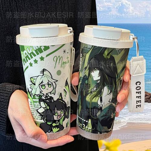 明日方舟Mon3tr保温杯316不锈钢大容量吸管水杯车载咖啡杯男女