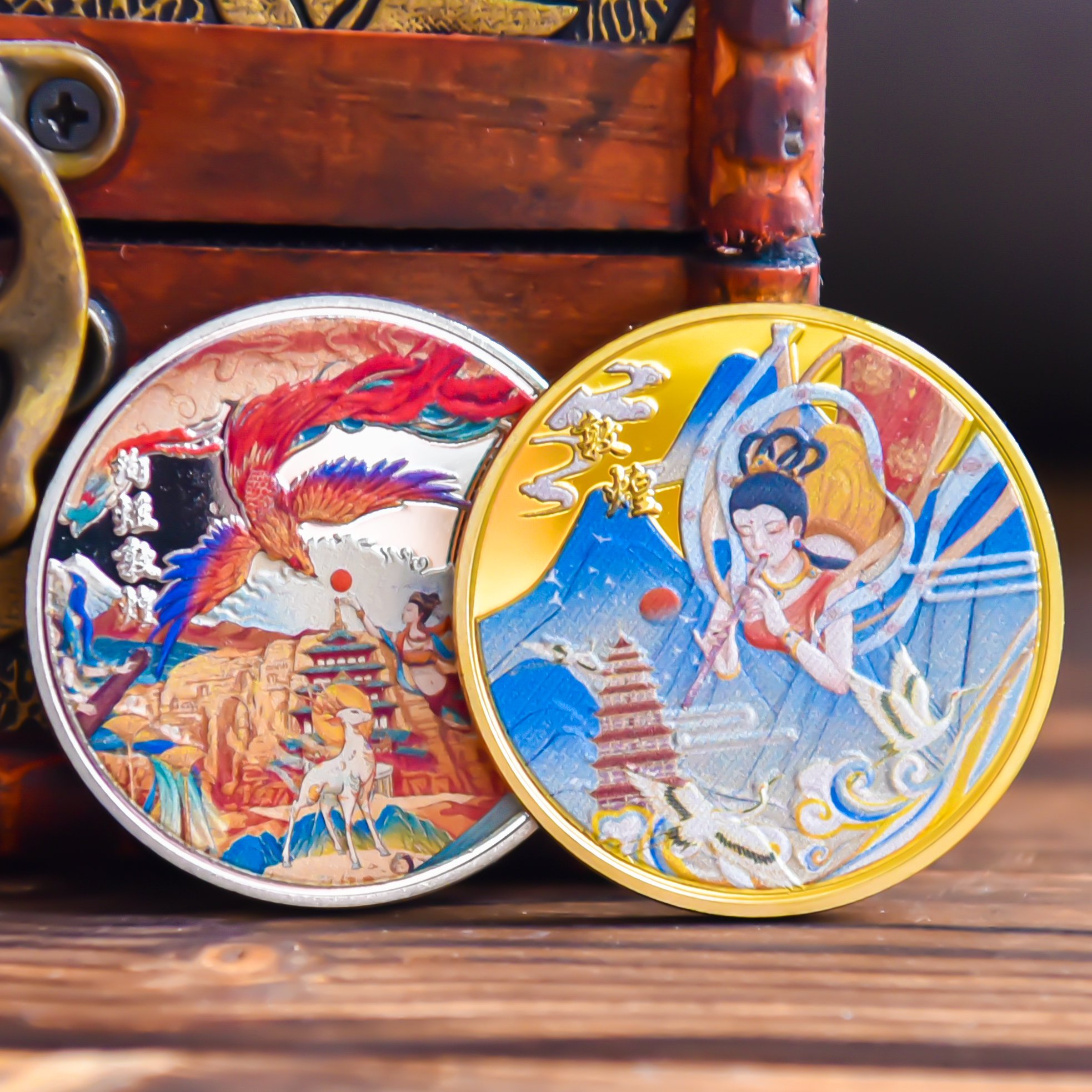 敦煌古画硬币礼物品中国民族复古旅游景区纪念品文创币伴手礼送人