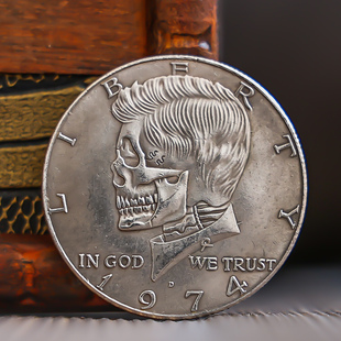 怪盗基德魔术币道具肯尼迪头像做旧复古工业风手指转硬币收藏摆件