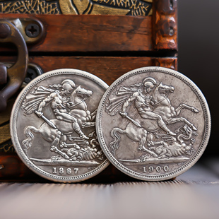 英国马剑骑士维多利亚女皇披风骑士复古做旧工业风硬币收藏摆件