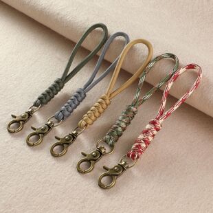 手工编织防丢失尼龙涤纶伞绳挂绳带扣可挂钥匙扣工作证件包包挂饰
