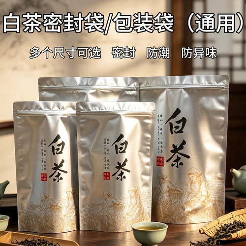 福鼎白茶铝箔密封拉链袋