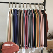 内搭黑色长袖 女修身 洋气百搭纯色T恤白 半高领加绒打底衫 秋冬新款