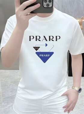 潮牌纯棉宽松印花短袖T恤上衣