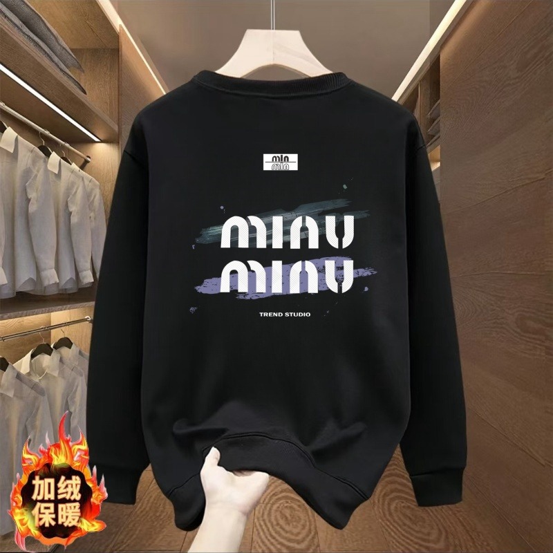 秋冬新款潮流印花加绒卫衣打底衫