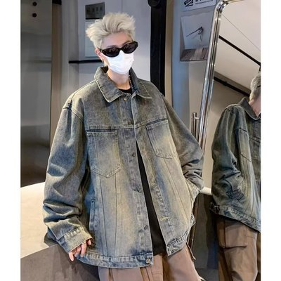 美式复古水洗做旧牛仔外套男春秋