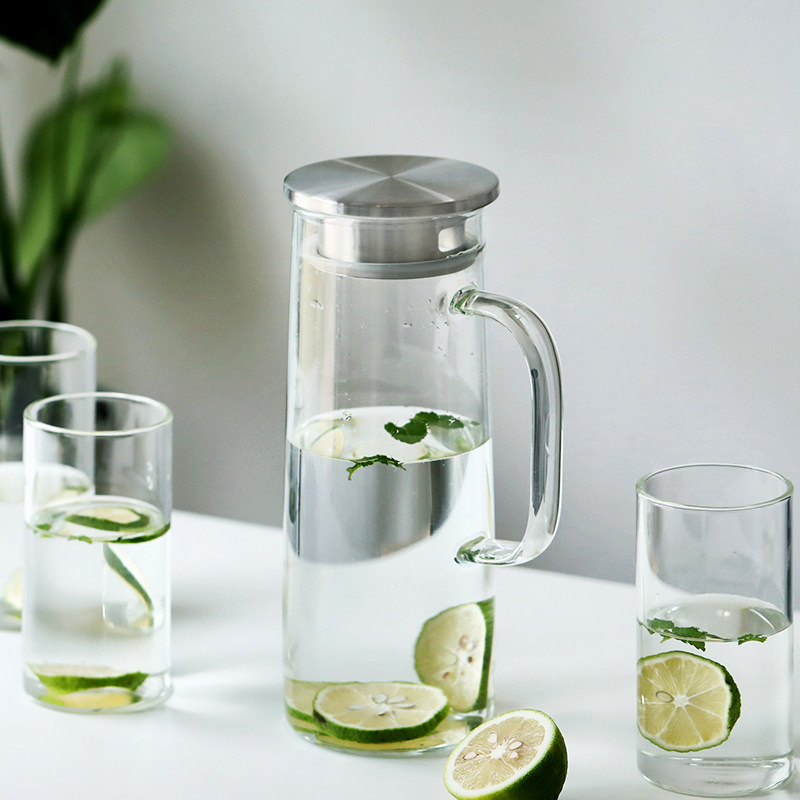 家用可放冰箱玻璃水壶耐热高温晾凉白开水杯扎壶防爆透明水瓶套装