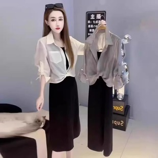 天丝罩衫 清仓捡漏品牌折扣店灰色防晒衬衫 长袖 女夏季 上衣薄外套 款