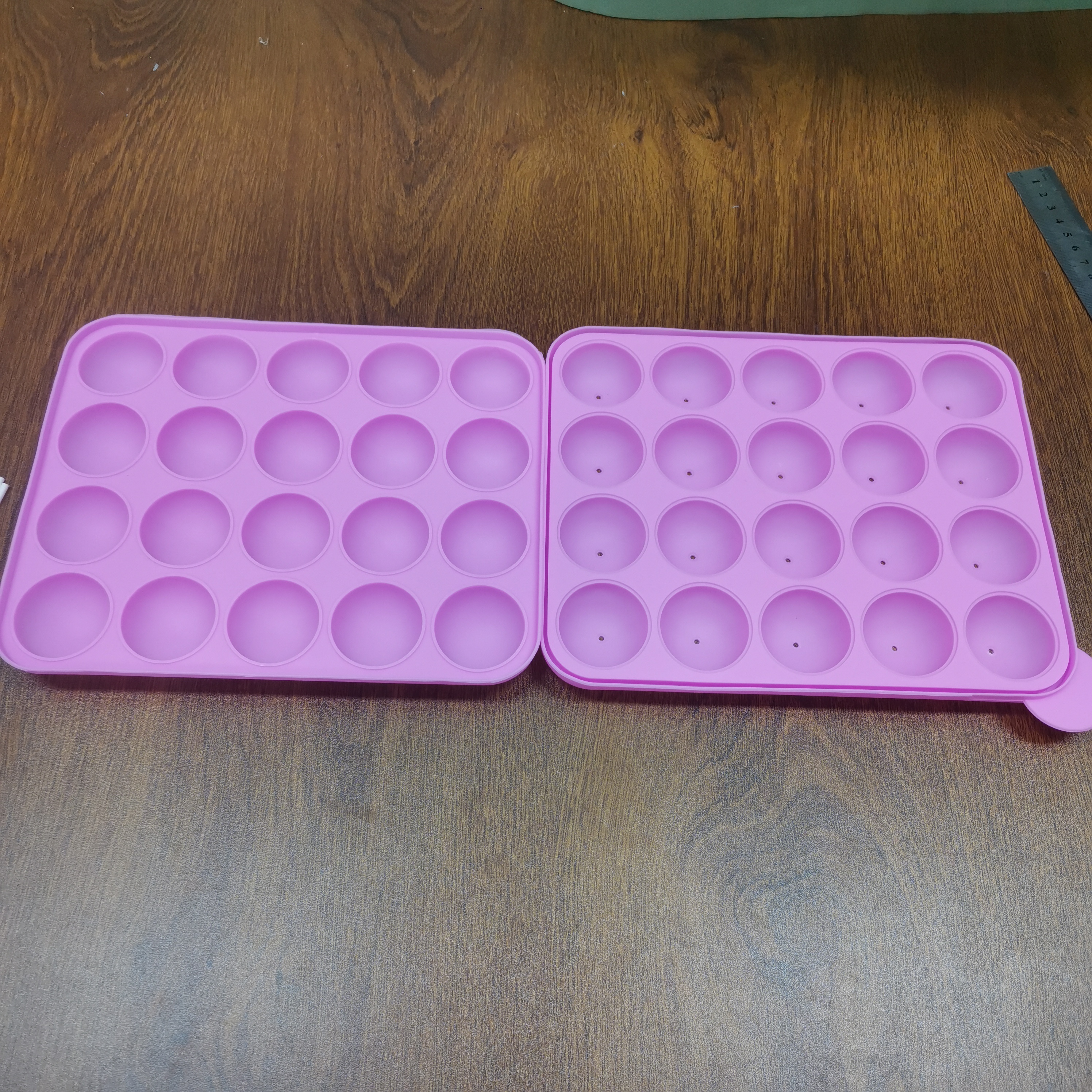 烘培模具20连孔硅胶棒棒糖模具 DIY圆形球形巧克力蛋糕模带棒子磨