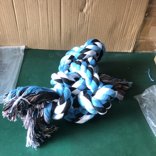 亚马逊热卖大狗狗玩具宠物磨牙咬绳结编织五结宠物玩具咬不坏玩具