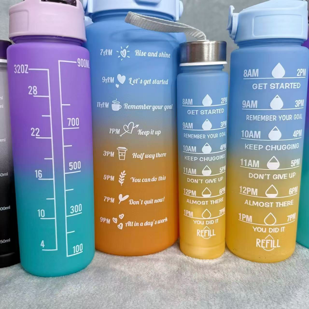 渐变色运动水杯三件套DIY研究，义乌发