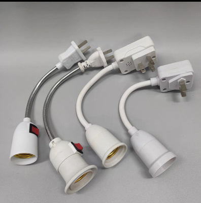 插头E27万向转换灯头软管加长灯头延长led灯口罗螺口 灯座转换器