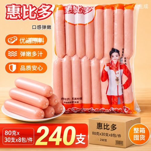 惠比多台式风味烤香肠台湾大热狗肠摆摊手抓饼烧烤油炸小吃热狗肠
