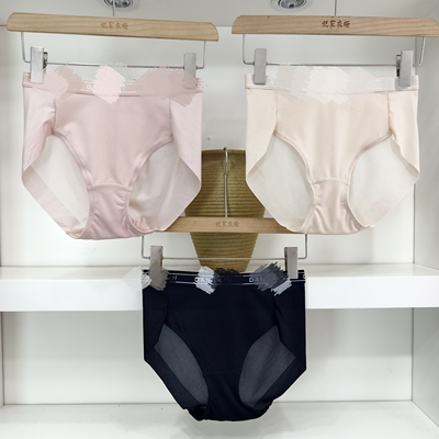 DS运动宽腰25新出口韩国原单薄款透气网眼中腰偏高女士内裤三角裤