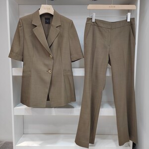 新夏款出口原单职业通勤款九分西服裤女士短袖西服外套西服套装