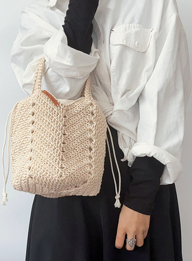 Mcroche魔织手工毛线编织包手拎菜篮子钩织包包diy材料包自制礼物