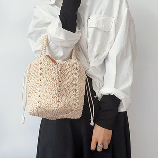 Mcroche魔织手工毛线编织包手拎菜篮子钩织包包diy材料包自制礼物