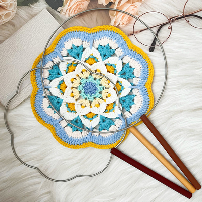 短柄团扇铁框手工DIY不锈钢扇框