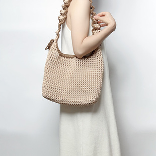 Mcroche魔织手工钩织包包diy材料包大容量单肩斜挎网格编织包