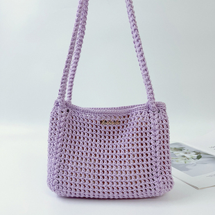 Mcroche魔织毛线手工钩织包包diy材料包气质网格包成品自制礼物