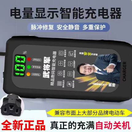 数显自动断电电动车电瓶车充电器48V60V72V20AH两轮三轮电车通用