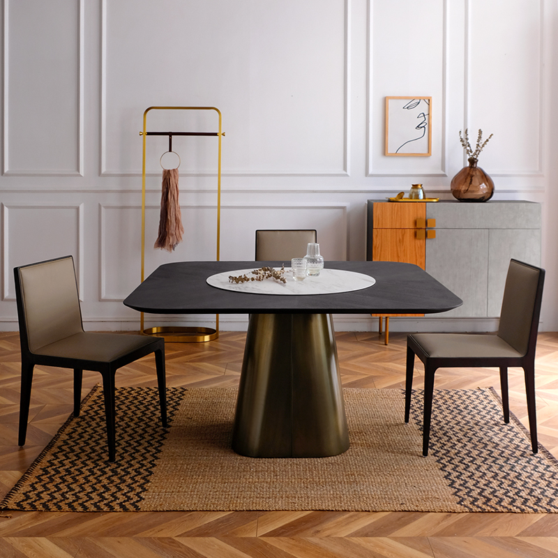 意式极简1.4米正方形餐桌八仙桌