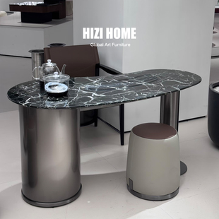 意式极简天然大理石阳台茶桌家用茶台轻奢高级感客厅奢石泡茶桌