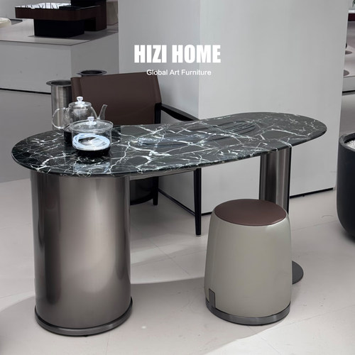 意式极简铂金钻天然石茶台