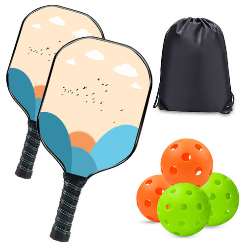 匹克球拍套装Pickleball Paddle包边木质匹克球拍2拍4球户外运动