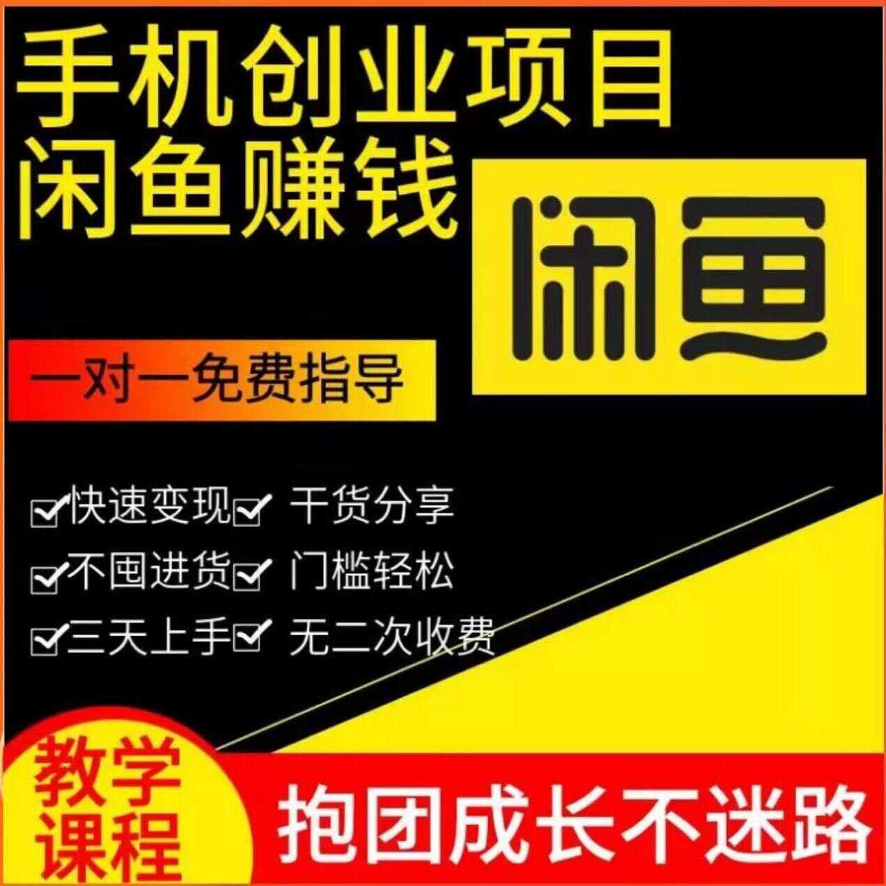 在家网络副业闲鱼赚钱教程手机挣钱小项目实操咸鱼运营课程创业