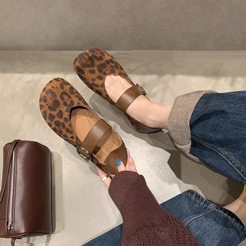 复古平底一脚蹬大头勃肯鞋