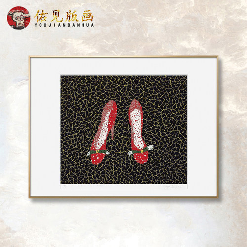 草间弥生版画签名装饰画