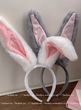 朱迪兔子发箍女2025新款cos兔女郎拍照头箍直播间道具万圣节头饰