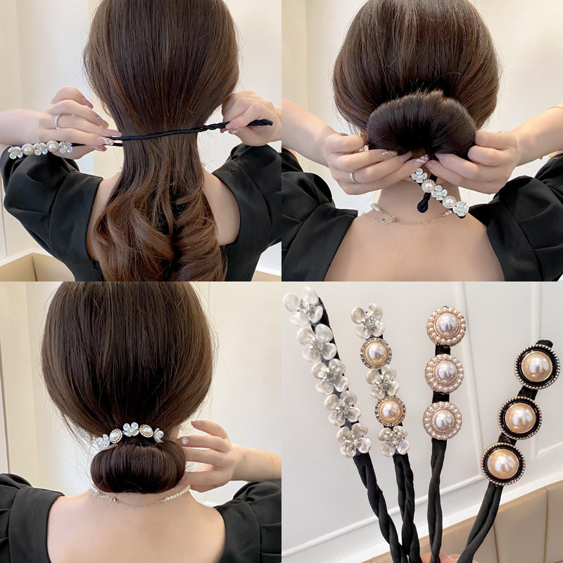 夏季懒人扭扭夹女扎丸子头盘发神器发卡网红珍珠复古气质头花发饰,饰品/流行首饰/时尚饰品新,发饰,淘宝优惠券,粉丝福利购,淘宝优惠卷