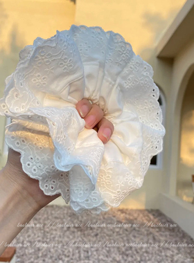 韩系超大蕾丝大肠发圈女高级感白色头花发绳2026新款皮筋头绳头饰