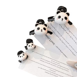 可爱熊猫小抓夹女2024新款甜美公主头发夹侧边刘海夹鲨鱼夹子头饰