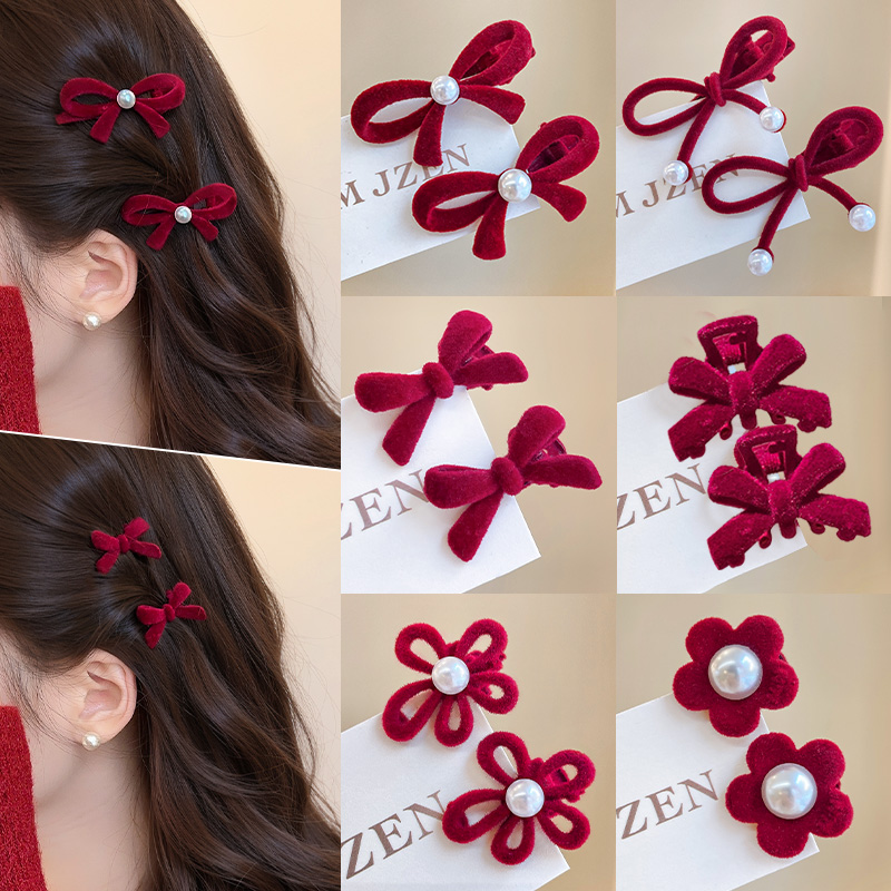 高端时尚新年喜庆可爱小发夹抓夹