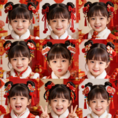 新年红色儿童发夹中国风蝴蝶结流苏发卡女童过年头饰古风汉服发饰