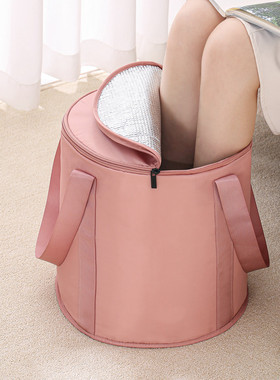 便携泡脚袋洗脸盆户外可折叠水盆旅行神器保温洗脚桶过小腿泡脚桶