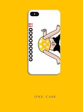 手机壳适用于iphone7/8韩国INS风good倒立女孩半包硬壳华为玻璃壳
