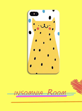 INS风猫咪乖巧可爱手机壳适用于iPhone7p1+7华为note自制半包硬壳