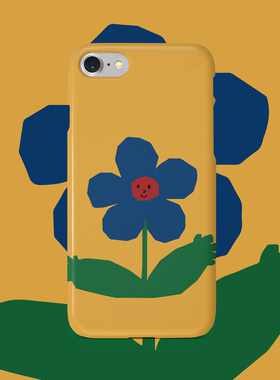 手机壳ins风插画花朵适用于iphone8p苹果x小米8硬壳oppor17玻璃壳