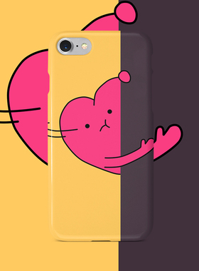 手机壳卡通插画动心适用于苹果12硅胶软壳三星S21玻璃华为p50硬壳
