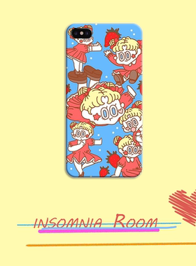 韩国ins风草莓女孩适用于iphone8p苹果x华为mate20小米8手机壳